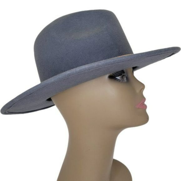 LACK OF COLOR Free People Charcoal Gray Australian Wool Fedora Rancher - Picture 6 of 9